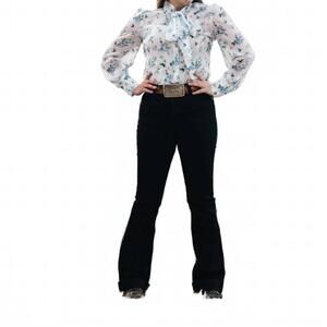 NEW HOWDY HANNY bridgeport floral tie top in blue floral